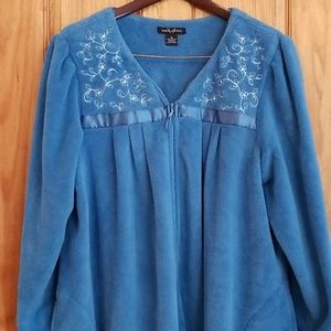 NWOT Womens Earth Angels Plush Bathrobe Blue XL